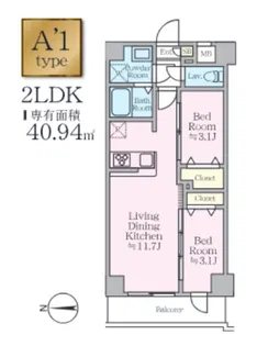 アイルグランデ東京青井【1階】の間取り