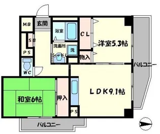 パレラガール【6階】の間取り