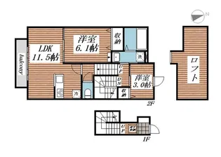 ベルリード吉岡上町A【2階】の間取り