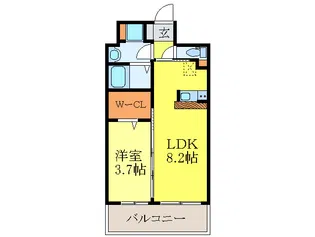 イルシオンS.三国【2階】の間取り