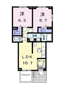 ニューカーサ・S B【1階】の間取り