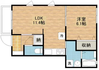 フォルトゥーナサーブル弐番館【1階】の間取り