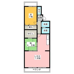 サンヒルマンション【1階】の間取り