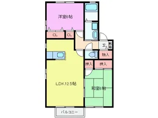 エスポワール鈴鹿B棟【2階】の間取り