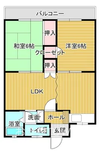 2LDKの間取り画像