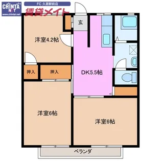 パナハイツ山口I【2階】の間取り
