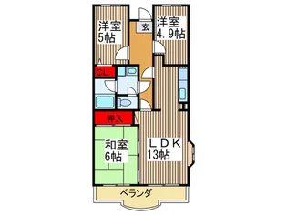 シャルム春日部【4階】の間取り