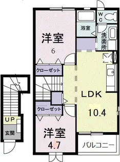 2LDKの間取り画像