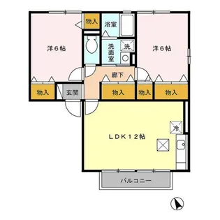 埼玉県川越市小仙波町2【アパート】の間取り