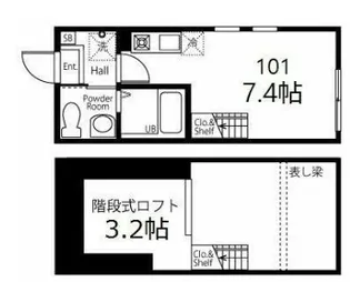 神奈川県横浜市南区清水ケ丘【アパート】の間取り