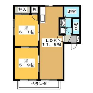 フォーレスこみど(B)【2階】の間取り