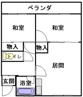 北海道苫小牧市高砂町2丁目7-30 シーサイドマンションB棟【3階】の間取り