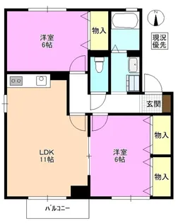 リヴィエールB【2階】の間取り