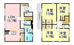 福岡県北九州市小倉南区朽網西1【一戸建】の間取り