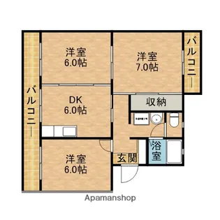 ヤマサハイツ【3階】の間取り