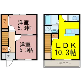 茨城県古河市中田【一戸建】の間取り