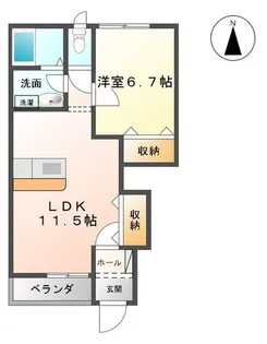 1LDKの間取り画像