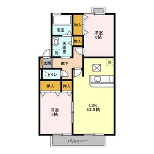 オーシャンヒルズ E【1階】の間取り