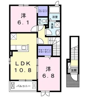 2LDKの間取り画像