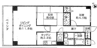 ライオンズマンション北田辺【2階】の間取り