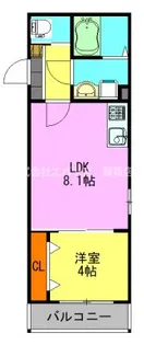 パルブニール浜野【3階】の間取り