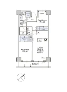 クラシアム神奈川台場【1階】の間取り