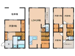 岡崎市八帖南貸家【1階】の間取り