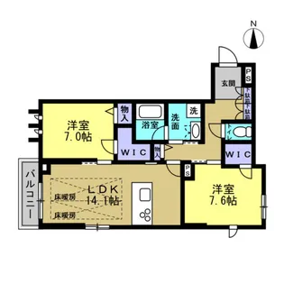 グランディール【2階】の間取り