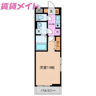 カーサ エトワールB【2階】の間取り