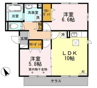 FLAT TENJIN III【1階】の間取り