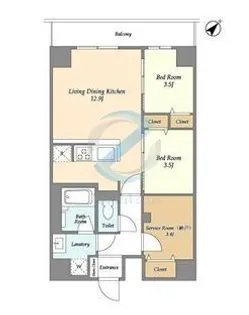 東京都江戸川区西葛西2【マンション】の間取り