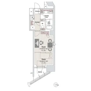 東京都渋谷区本町3【マンション】の間取り