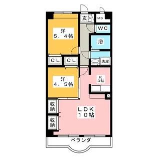 クレストール築地【2階】の間取り