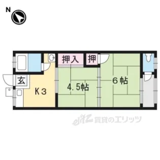 一本松アパート【2階】の間取り