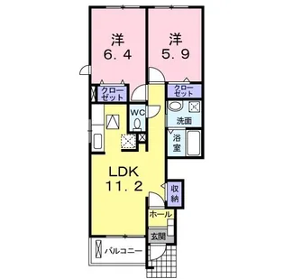 ウエストフィール伍号館【1階】の間取り
