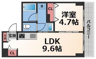 グランガーデン足代新町【4階】の間取り