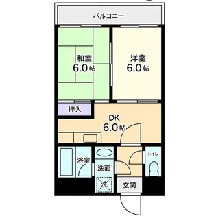信開グランドハイツ【2階】の間取り