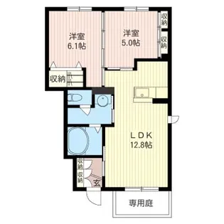 ジェンティーレA【1階】の間取り