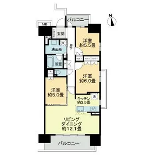 ライオンズ武蔵浦和ブライトフォート【7階】の間取り