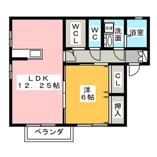 セジュールみなみ西原 B【1階】の間取り