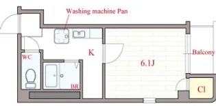 オーキッドコート北堀江【6階】の間取り