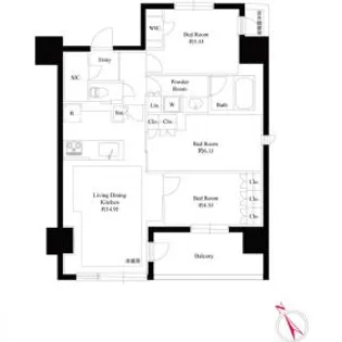 プレシス相模原リベール【6階】の間取り