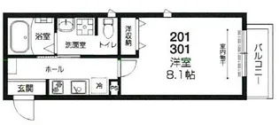 ラシーネ赤塚【2階】の間取り