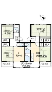 UR花山東【2階】の間取り