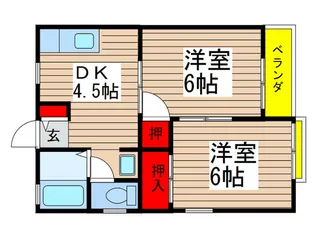 グリーンコーポアイリス【1階】の間取り