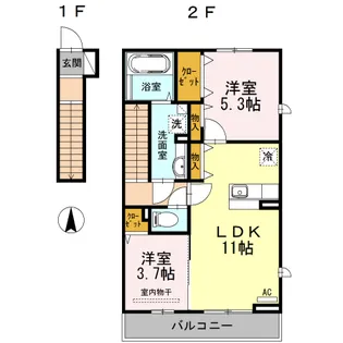 クレール松ノ木【2階】の間取り
