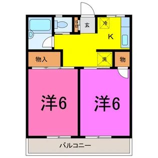 妻沼ハイツ第一(熊谷市妻沼)【3階】の間取り