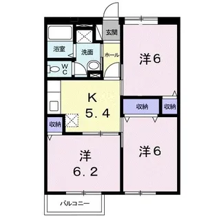 河辺ハイマートB【2階】の間取り