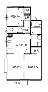 フレグランス杉の入 A【1階】の間取り