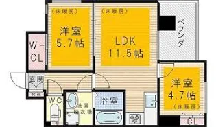 ノルデンハイム江坂アドバンス【3階】の間取り